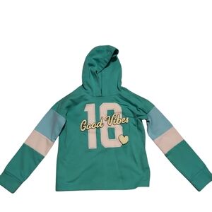 Children's Place Blue Girls Hoodie Size 5-6 Good Vibes Sweatshirt